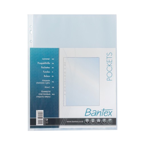 Bantex Pocket PP A4 Antiglare 20 Pcs-RB2035EW08