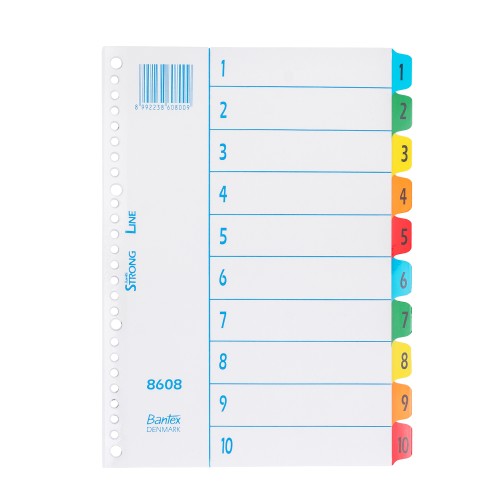 Bantex Index (1-10) 26 Holes For Multiring Binder B5 #8608 00