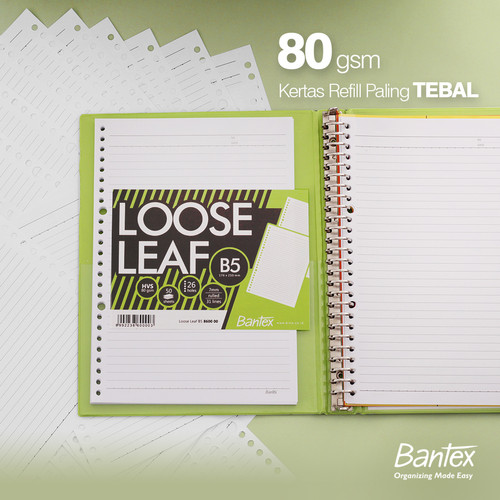 Bantex Loose Leaf Paper B5 80 gsm 50 Sheets - 26 Holes #8600 00