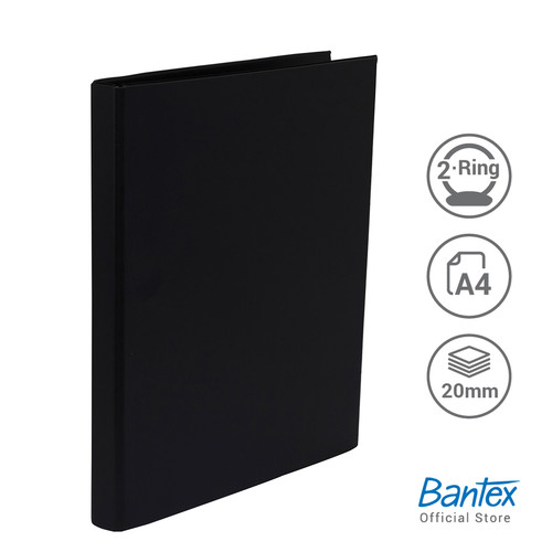 Bantex Ring Binder 2 Ring O 20mm A4 Black #8215 10