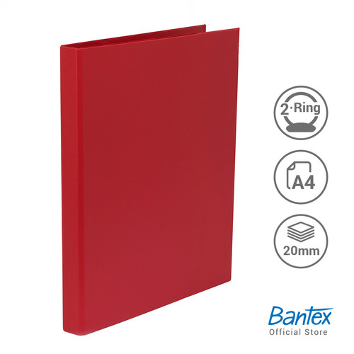 Bantex Ring Binder 2 Ring O 20mm A4 Red #8215 09