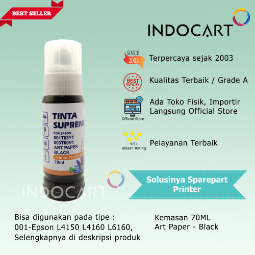 IndoCart Tinta Refill Printer Epson 001 003 008 T09D 057 6CL 70ml