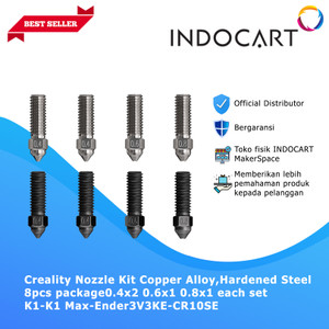 Creality Nozzle kit 8Pcs pack Copper Alloy Hardened Steel