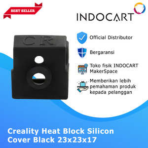 INDOCART 3D Parts Creality Heat Block Silicon Cover Black 23x23x17