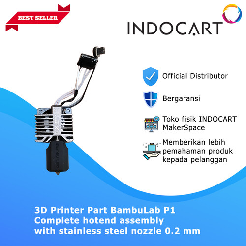 INDOCART 3D Printer BambuLab Complete Hotend Assembly P1 Series 0.4mm