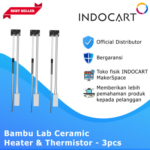 INDOCART 3D Printer Parts Bambu Lab Ceramic Heater & Thermistor - 3pcs