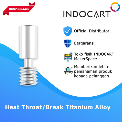 INDOCART Heat Throat HeatBreak 3D Printer Creality Titanium Alloy