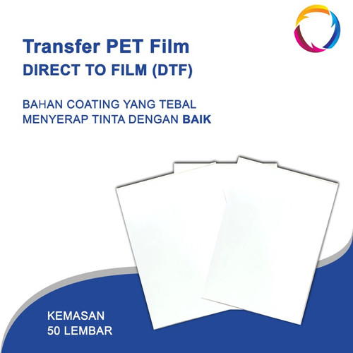 Transfer PET Film Sablon DTF Digital Transfer Film-A3-50lembar