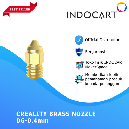 INDOCART Nozzle 3D Printer Creality Ender 3 3V2 5 CR6 CR10 D6-0.4mm