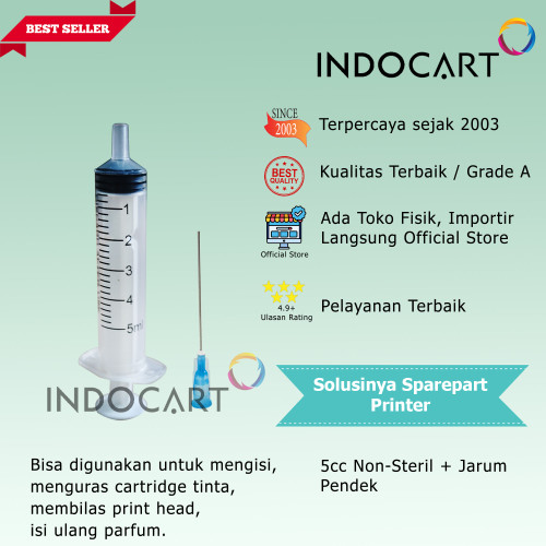 Syringe Spuid Spuit-Jarum Suntik-Suntikan Tinta-5cc 5ml 5 cc ml