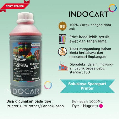 IndoCart Tinta Premium Epson T6641 T6642 T6643 T6644-Dye Ink-1kg