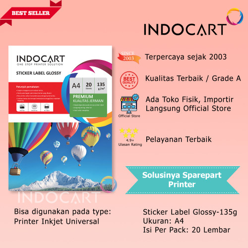 IndoCart AGFAPHOTO Sticker Label Glossy 135gr-A4