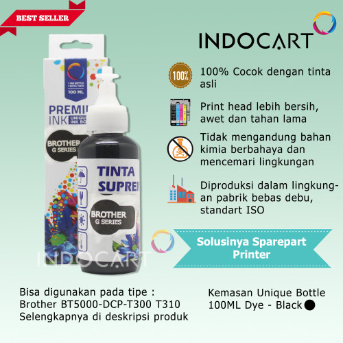 IndoCart Tinta Refill Brother BTD60BK BTD60 BT D60-Dye-100ml