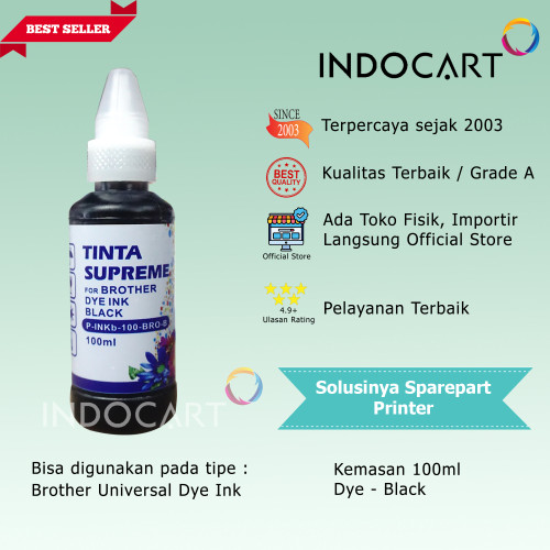 IndoCart Tinta Refill Printer Brother MFC-T800 T810 T910D-Dye-100ml