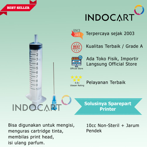 Syringe Spuid Spuit-Jarum Suntik-Suntikan Tinta-10cc 10ml 10 cc ml