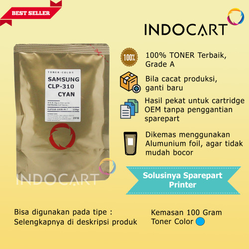 Serbuk Toner Warna Jepang-Samsung CLP 300 350 500 510 600 660-CMY-100g