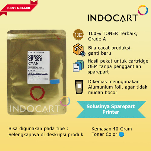 Serbuk Toner Warna Jepang-Xerox DocuPrint CP205 CP215 CM205-40gr