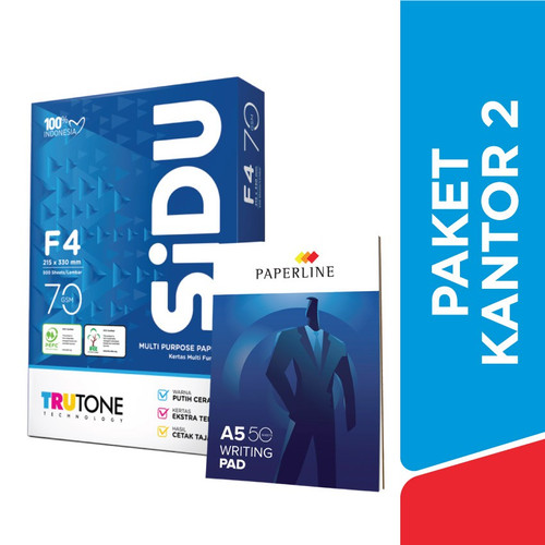 SiDU Paket Kantor 2 (Kertas HVS 70 GSM F4 & Writing Pad A5)