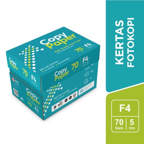 Copy Paper Kertas Fotocopy 70 GSM F4 - 1 Boks = 5 Rim