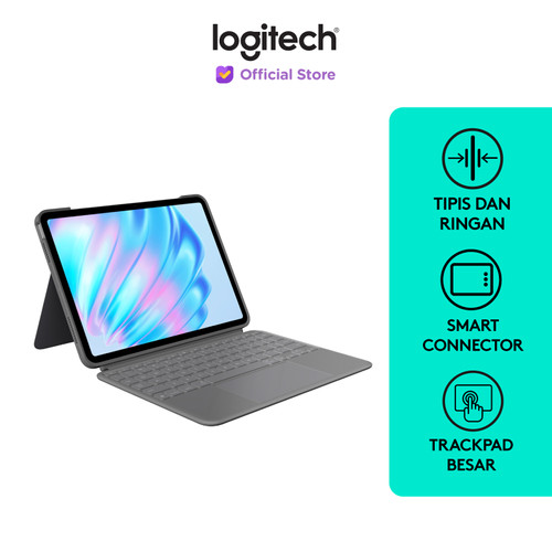 Logitech Combo Touch Keyboard Case untuk iPad Air 11 inch (M2) dan iPad Air Gen ke-4 & ke-5 (2020, 2022)