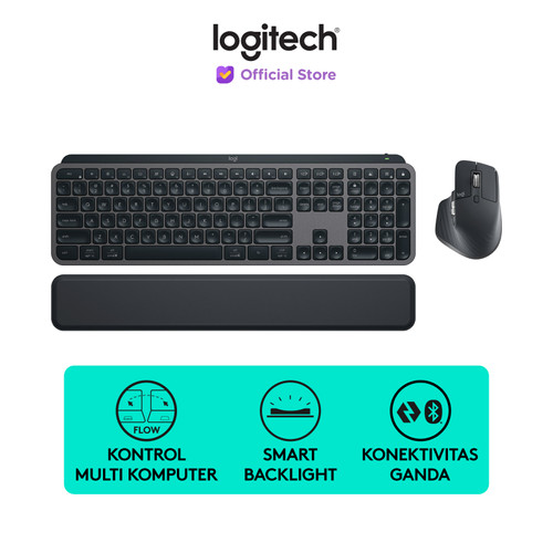 Logitech MX Keys S Combo - MX Keys S + MX Master 3S dengan Palm Rest