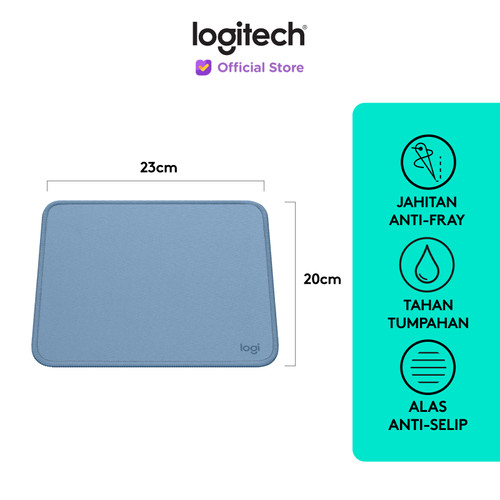 Logitech Mouse Pad Studio Series Alas Polos, Anti-Slip - Blue Grey