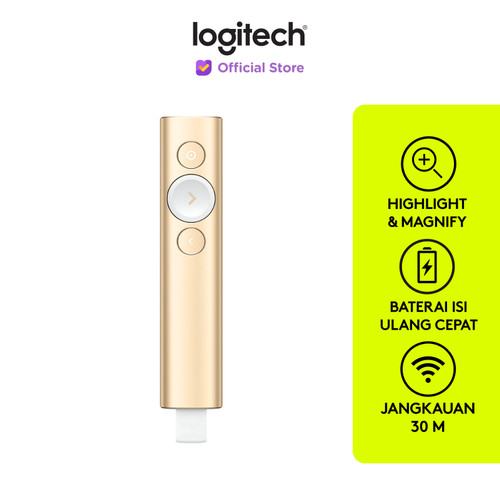 Logitech Spotlight Pointer Presenter Wireless Bluetooth - Gold