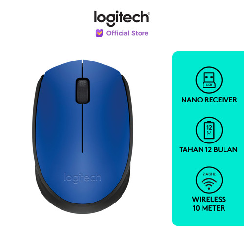 Logitech M171 Mouse Wireless untuk Windows, Mac, ChromeOS - Blue