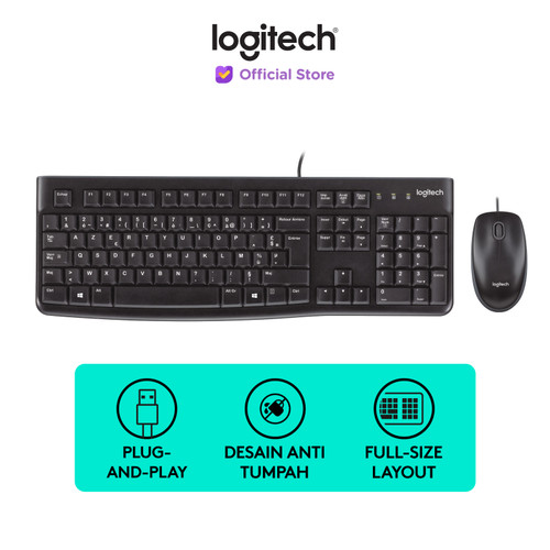 Logitech MK120 Combo Keyboard dan Mouse Kabel USB