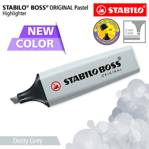 STABILO BOSS Pastel Dusty Grey / Highlighter Original Warna Abu-Abu