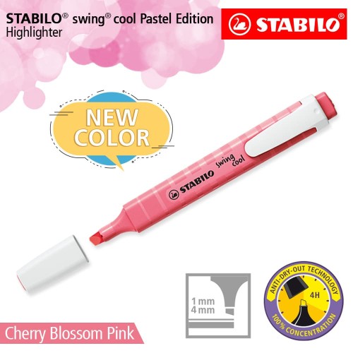 STABILO Swing Cool Pastel Cherry Blossom Pink / Highlighter Warna Pink