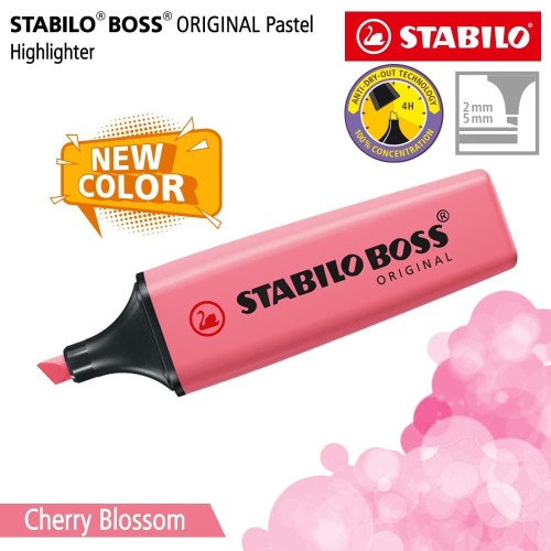 STABILO BOSS PASTEL Cherry Blossom Pink / Highlighter Warna Pink