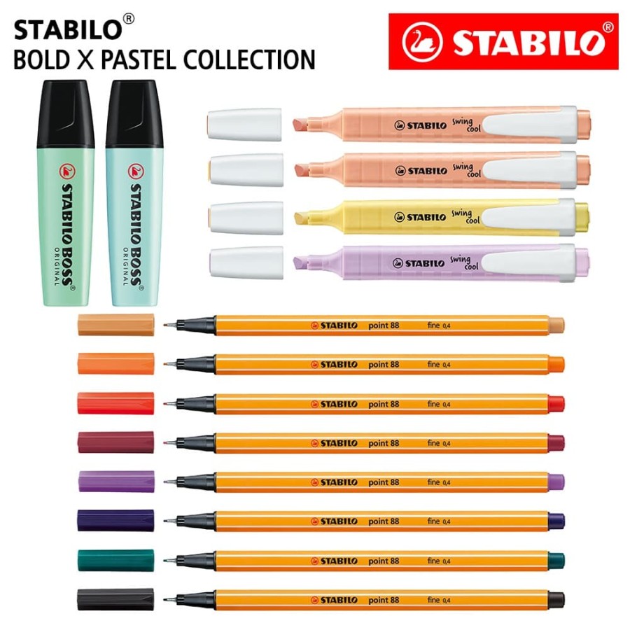 STABILO - Bold x Pastel Collection - Set 14 BOSS Swing Cool Point 88