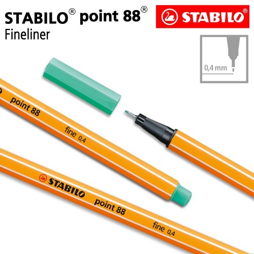 STABILO Point 88 Ice Green Isi 1pcs / Fineliner / Pen Warna Hijau Mint