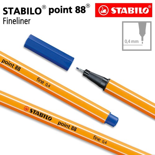 STABILO Point 88 Blue Isi 1 pcs / Fineliner / Pen Warna Biru