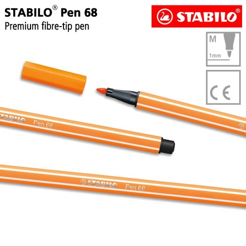 STABILO Pen 68 Orange Isi 1 pcs / Highlighter Pen / Marker / Oranye