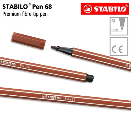 STABILO Pen 68 Sanguine Isi 1 pcs / Highlighter Pen / Marker / Cokelat