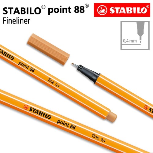 STABILO Point 88 Dark Ochre Isi 1 pcs / Fineliner / Pen Warna Cokelat