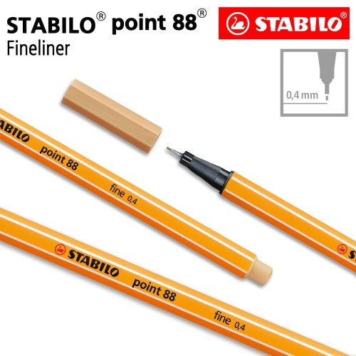 STABILO Point 88 Light Ochre Isi 1 pcs / Fineliner / Pen Warna Krem