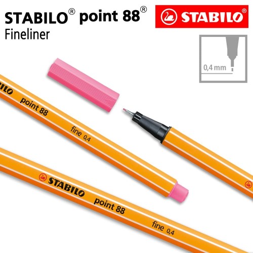 STABILO Point 88 Light Pink Isi 1 pcs / Fineliner / Pen Warna Merah