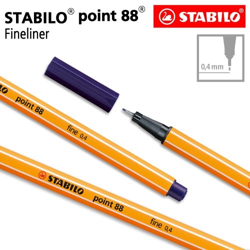 STABILO Point 88 Nightblue Isi 1 pcs / Fineliner / Pen Warna Biru