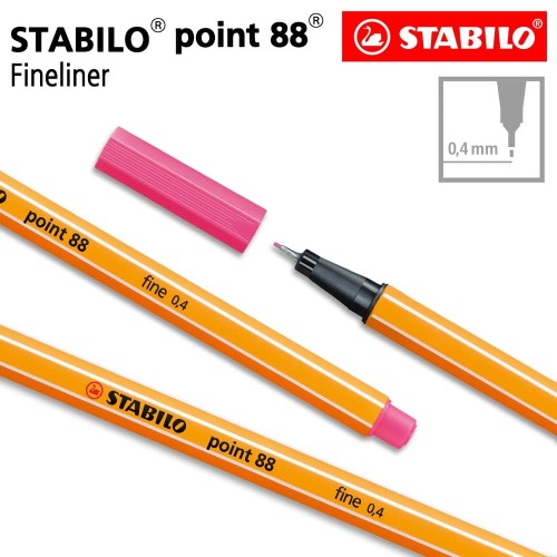 STABILO Point 88 Heliotrope Isi 1 pcs / Fineliner / Pen Warna Pink