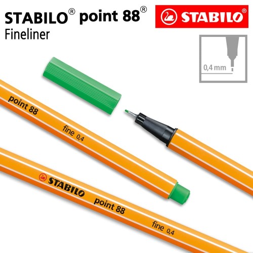 STABILO Point 88 Light Emerald Isi 1 pcs / Fineliner / Pen Warna Hijau