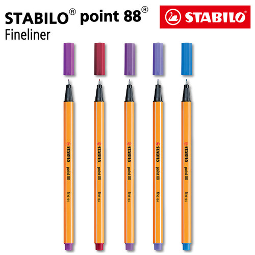 STABILO SET 5 - Point 88 Pink Purple / Fineliner / Pen Warna Pink Ungu