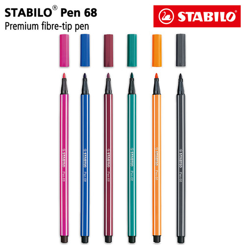 STABILO SET 6 - Pen 68 Bohemian Theme / Highlighter Marker and Pen