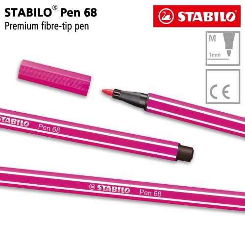 STABILO Pen 68 Rose 1 pcs / Highlighter Pen / Marker / Pink / Merah