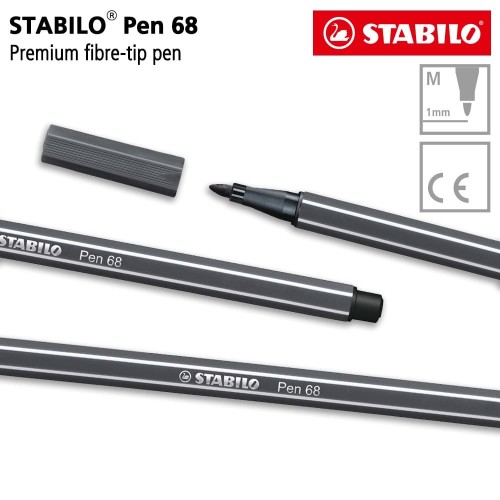 STABILO Pen 68 Deep Cold Grey 1 pcs / Highlighter Pen / Marker / Abu