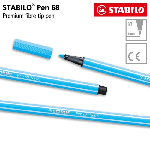 STABILO Pen 68 Fluorescent Blue 1 pcs/ Highlighter Pen / Marker / Biru