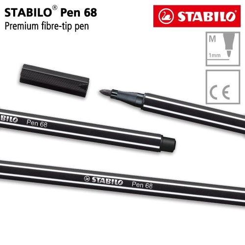 STABILO Pen 68 Black 1 pcs / Highlighter Pen / Marker / Hitam