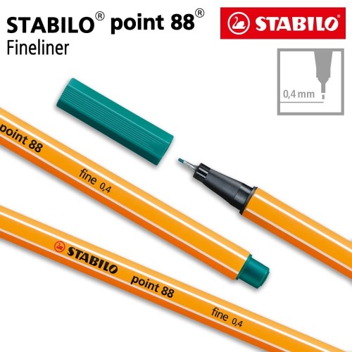 STABILO Point 88 Turquoise Blue 1pcs/ Fineliner / Pen Warna Biru Tosca